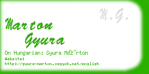 marton gyura business card